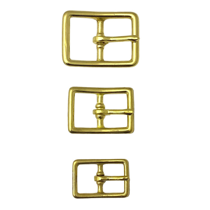4 Pack Solid Brass Belt Buckles - 0.75" - 1" - 1.25"