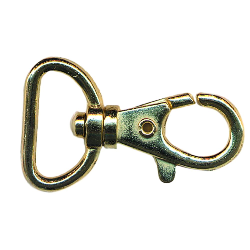 Brass Plated Snap Hook D Ring - 0.75 x 1 5/8