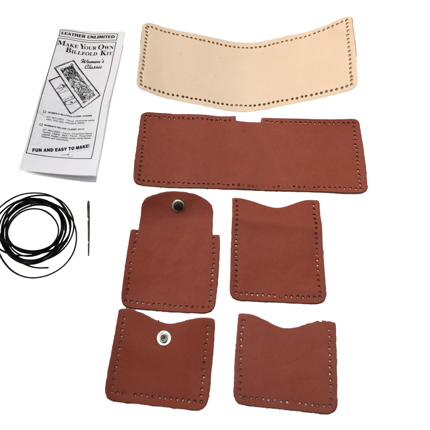 Make Your Own Leather Billfold Wallet Kit DIY Leather Accessory Me