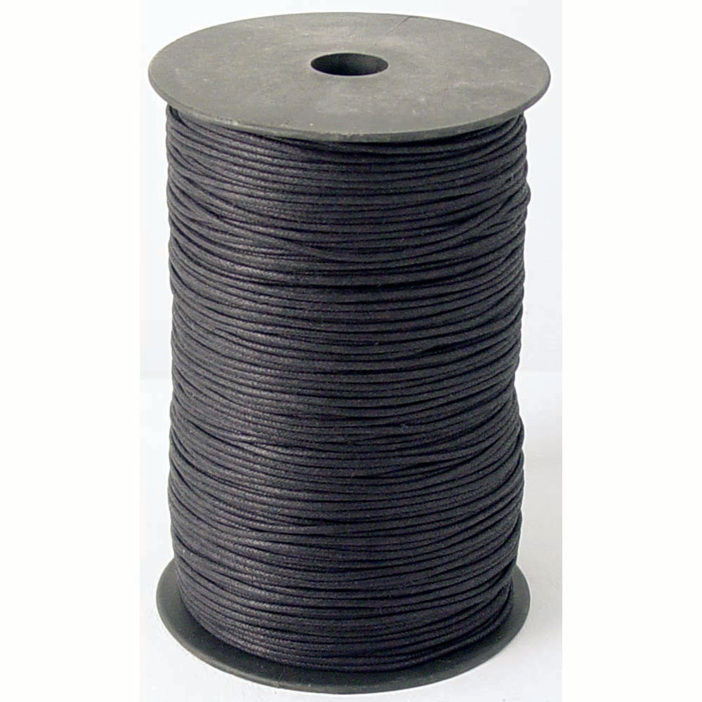 Leather Factory Waxed Nylon Thread, Black, 25 Yard Spool