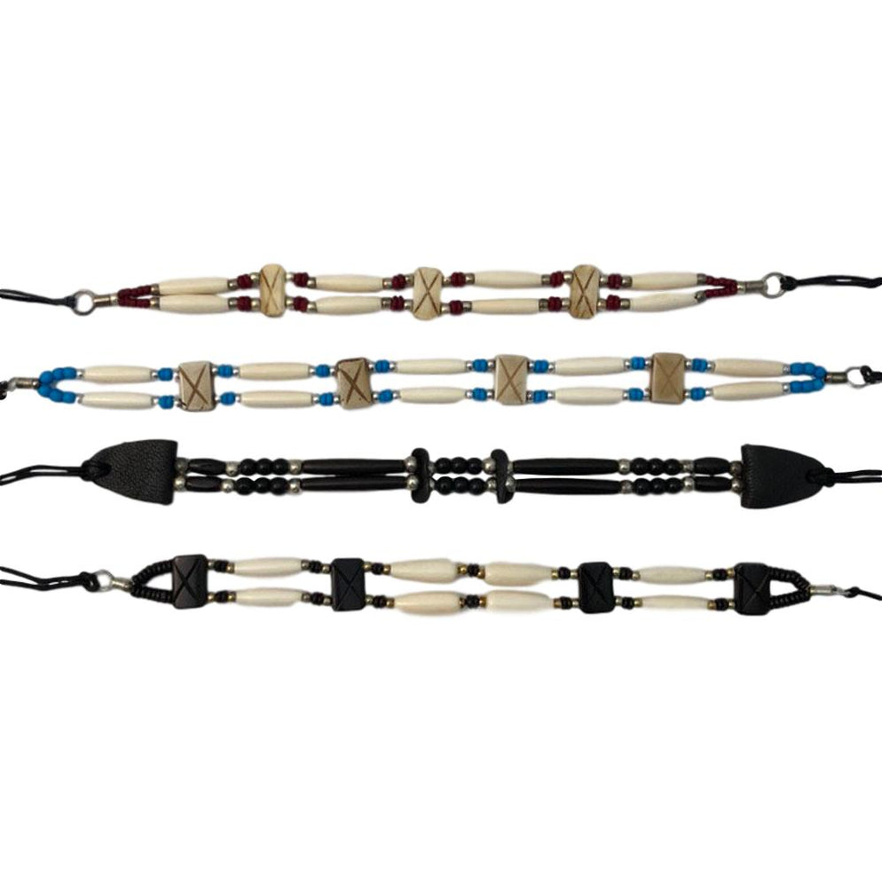 Native Style Adjustable Bone Choker Necklaces — Leather Unlimited