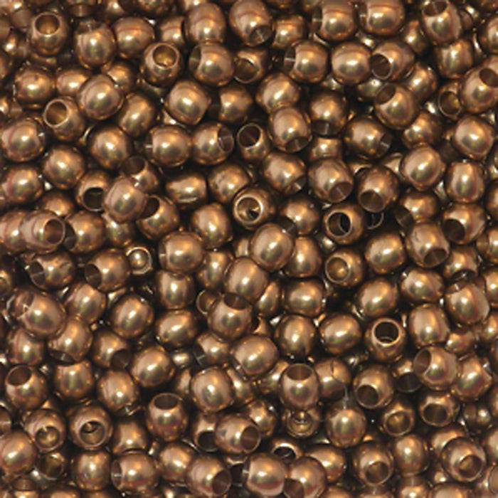 French Solid Brass Beads for Crafts & Jewelry Making - 8mm - 6mm - 100 pack