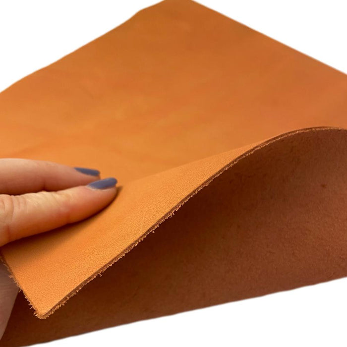Rustic Orange Leather Hides with Pulled Finish