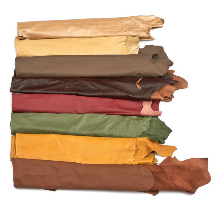 Assorted Upholstery Leather Hides - B+ Grade - 2-3 oz Cowhide - Large - Extra Large