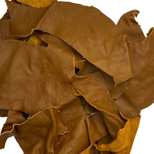 Premium Genuine Brown Leather Scraps - Large Leather Pieces for Crafting -  2 LBS