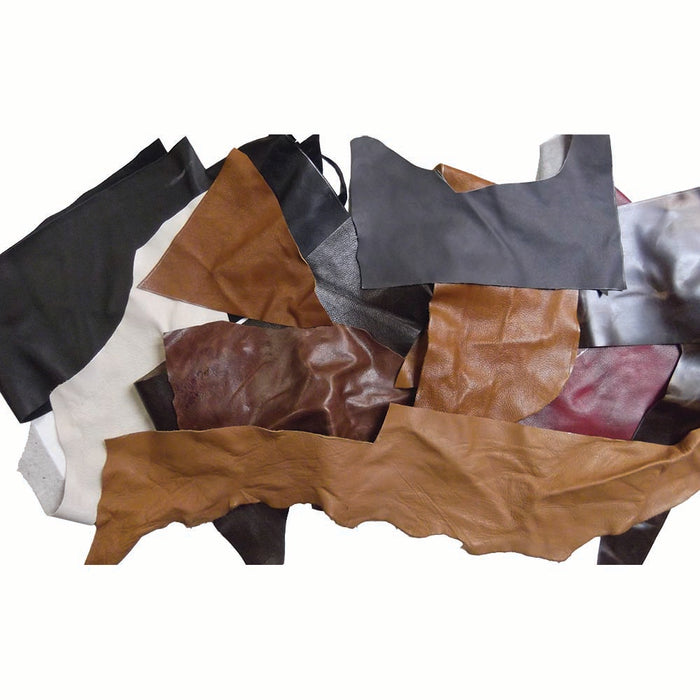 Soft Upholstery Leather Assorted Color Scrap Pieces