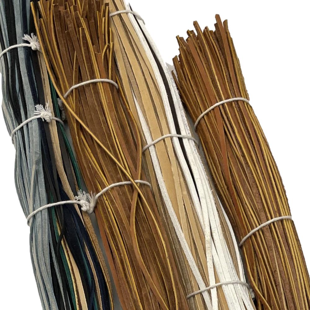 Quality Cowhide Leather Lace 1.5 Pound Bundle Assorted Colors