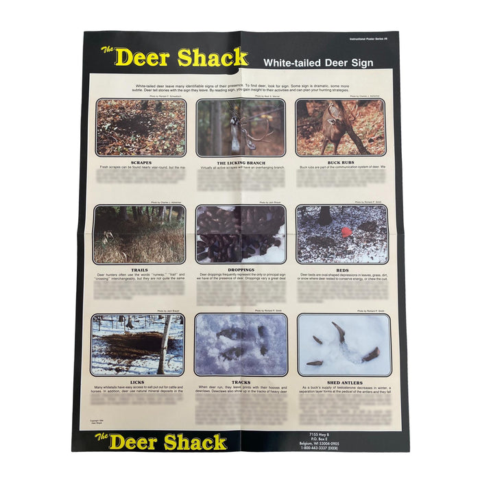 Whitetail Deer Instructional Posters - Set of 8 Educational Posters - Hunting Information Posters