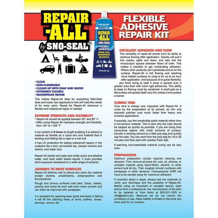 Repair-All™ by Sno-Seal Flexible Adhesive Repair Kit — Leather