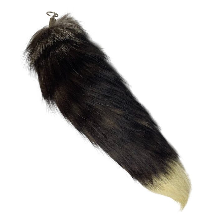 Authentic Large Silver Fox Tail - Genuine Fur Tail for Crafts and Costumes